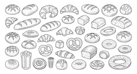 A Diverse Collection of Freshly Baked Breads and Pastries.