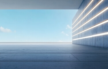 Obraz premium Modern Minimalist Open-Air Architectural Design