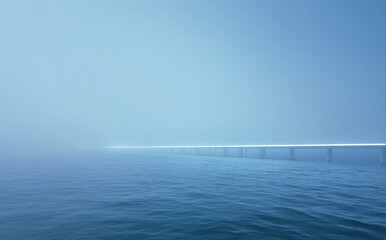Fototapeta premium Misty Bridge Over Calm Waters