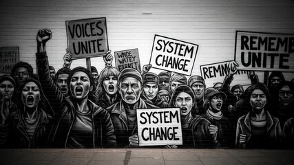 Protest Mural Voices for Change - Powered by Adobe