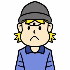 illustration of cartoon worried boy
