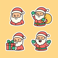 Cute Santa Claus Cartoon Illustration with Christmas Gift and Holiday Cheer for Festive Season