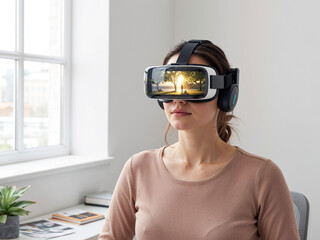 portrait of a young woman wearing a helmet