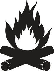 burning fire with firewood. vector Firewood and bonfire icon on white background..eps