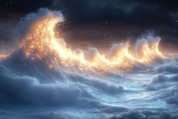 Fire waves in motion.