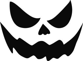 Silhouette of Spooky Halloween Pumpkin Face