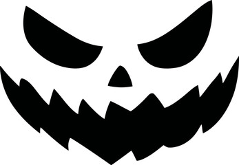 Silhouette of Spooky Halloween Pumpkin Face