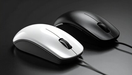 Mouse negro y blanco 2 fondo negro
