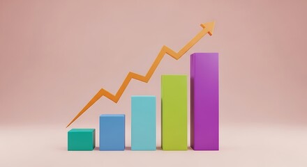 Financial Growth Chart Bar Graph Arrow Up