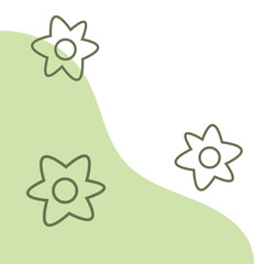 Abstract Flowers and Green Organic Shapes Corner