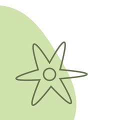 Abstract Flowers and Green Organic Shapes Corner