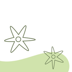 Abstract Flowers and Green Organic Shapes Corner