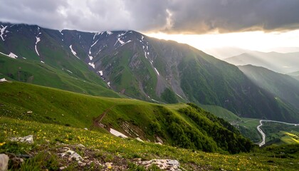 Fototapeta premium Mountain vista in springtime