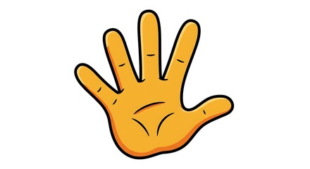 Obraz premium Cartoon hand showing five fingers isolated on white background