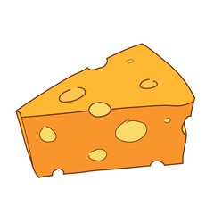 piece of cheese on white background 