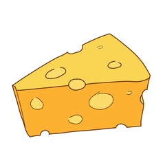 piece of cheese isolated on white background