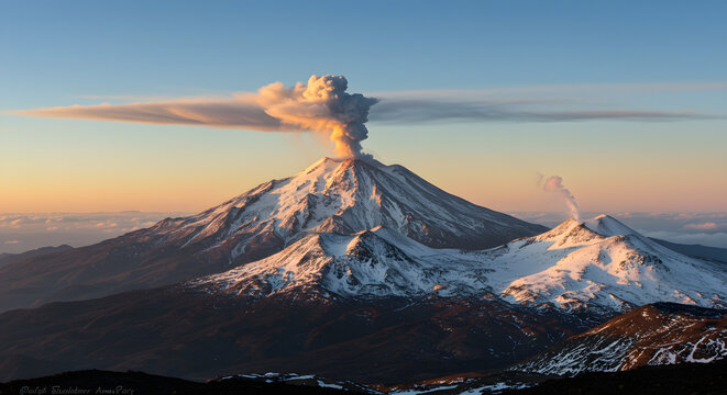 Plume Emanates from Erupting Villarrica Volcano in Chile
