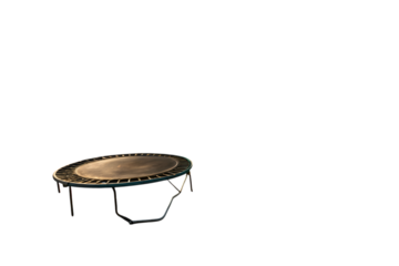 Trampoline on transparent background for jumping and fitness workout