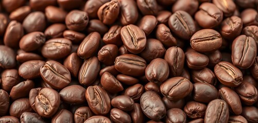 Fototapeta premium Close-up of raw cocoa beans, showing texture and rich brown hues, macro, beans