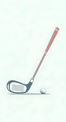 Golf Club Ready to Swing with Ball Vector Illustration