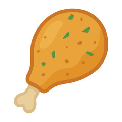 Shkmeruli Georgian garlic chicken flat color vector illustration template design