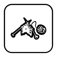black illustration of knit icon
