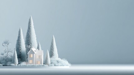 minimalist studio background with christmas concept