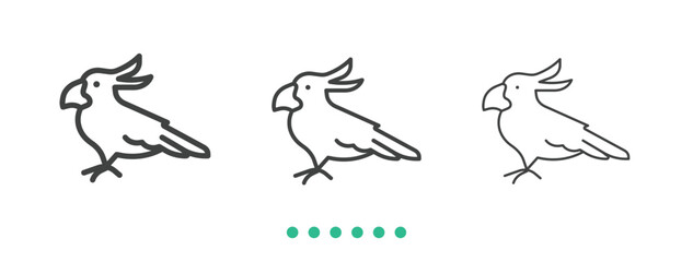 Parrots icon. Thin line icon vector
