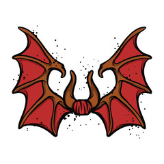 Demon Wings Cartoon Vector Illustration