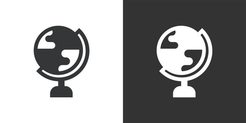 Desktop Globe or World Atlas Icon Icon. Solid glyph series icon