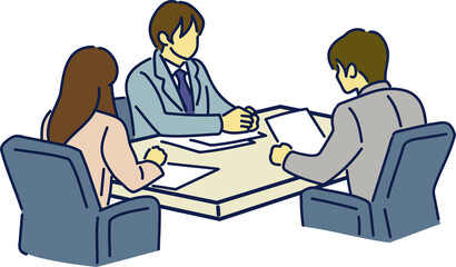 打ち合わせをするビジネスマン png