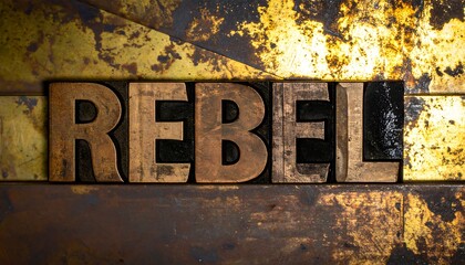 Rusty metal word art