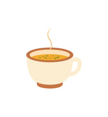 Warm soup in a mug illustration