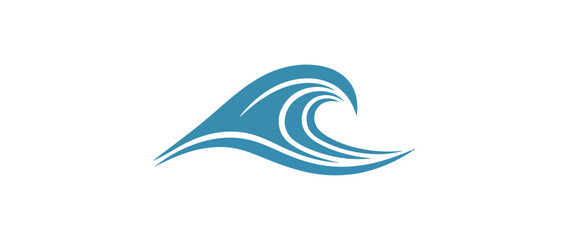 Fototapeta premium Wave icon illustration blue color on black background design element