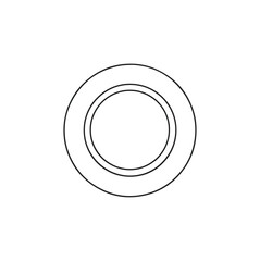 White plate design on black background