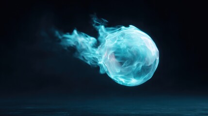 Fototapeta premium Glowing sphere emits ethereal wisps, creating captivating mystic