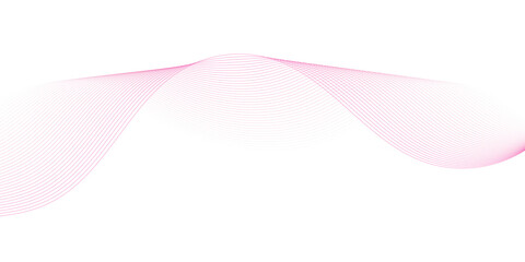 Abstract pink smooth wave on a white background. Dynamic sound wave. Design element. Vector illustration.	