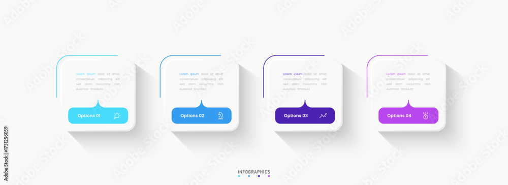 Wall mural vector infographic label design template with icons and 4 options or steps. can be used for process 