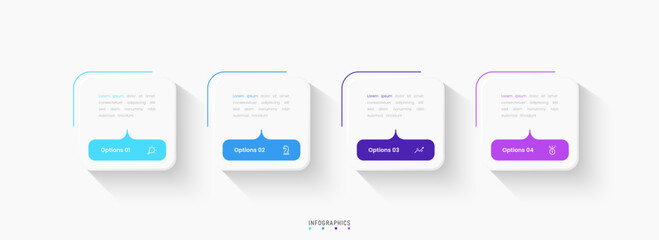 Vector Infographic label design template with icons and 4 options or steps. Can be used for process diagram, presentations, workflow layout, banner, flow chart, info graph.