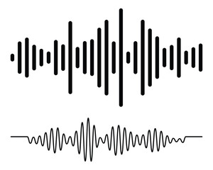 Sound wave illustration logo vector icon template design. Sound wave audio waveform sketch vector illustration