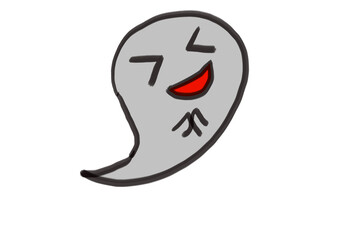 シンプルなおばけのイラスト・心のこもった笑い