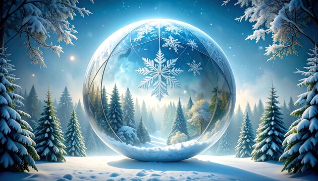 Crystal ball winter wonderland