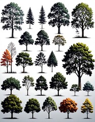 Collection of various trees