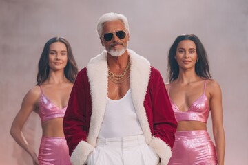 Stylish trio exudes confidence with bold fashion choices and str