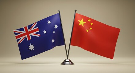 Australian and chinese flags diplomatic symbolism and international relations