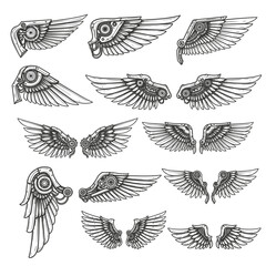 Steampunk Wings Collection: Mechanical and Feathered Designs