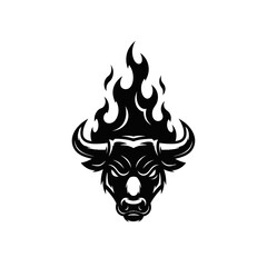 Fiery Bull Head Logo Design