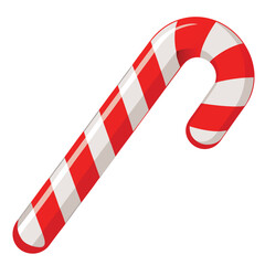 Red and white striped candy cane vector christmas sweet
