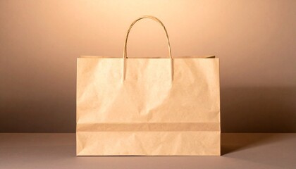 Stylish reusable brown paper shopping bag for groceries or retail purchases, perfect for branding and sustainable living concepts