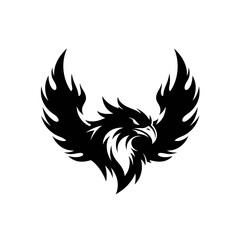 Black Eagle Logo with Outstretched Wings